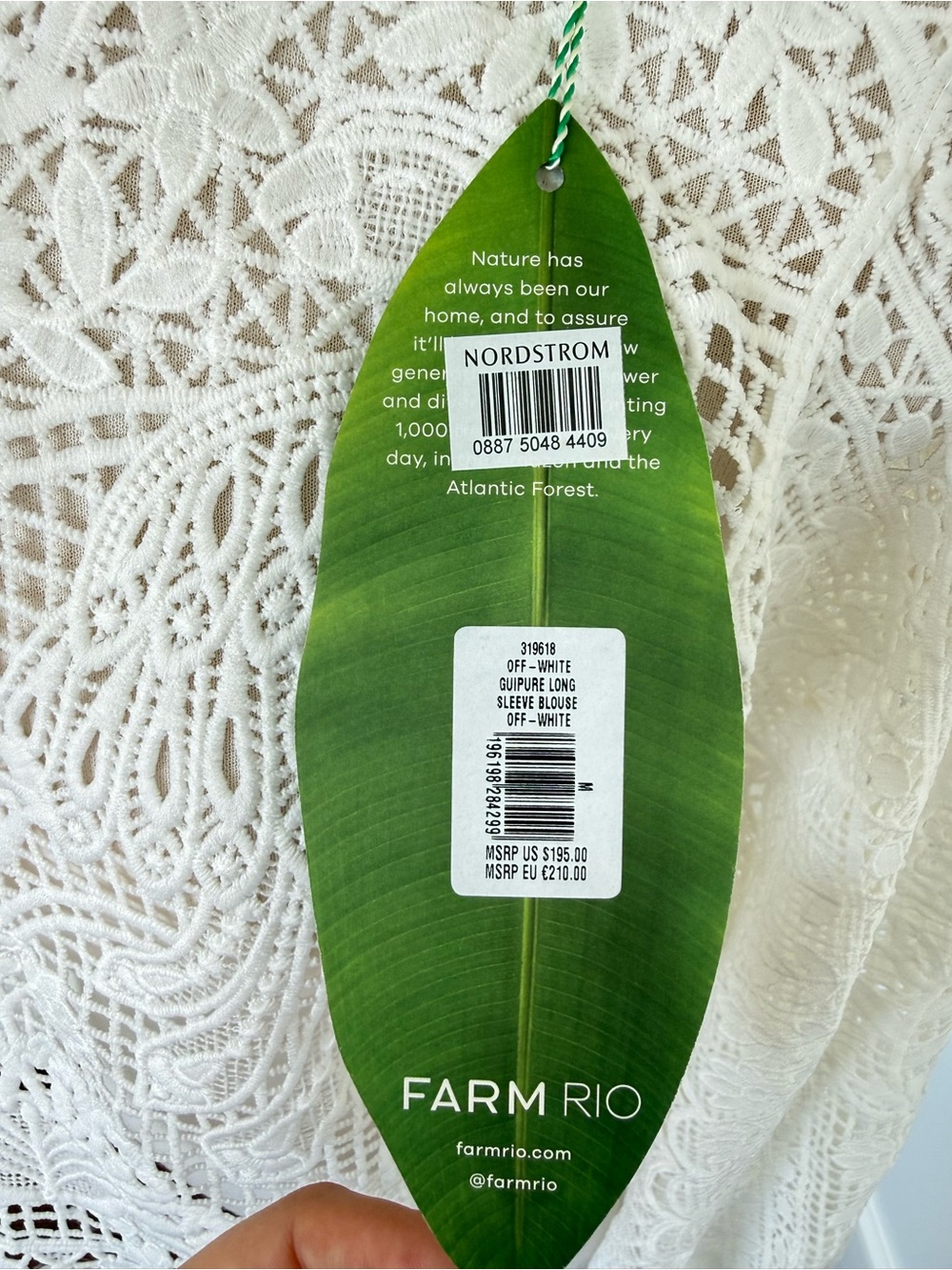 FARM Rio Ivory Crochet Lace High-Neck Blouse - Picture 2 of 2
